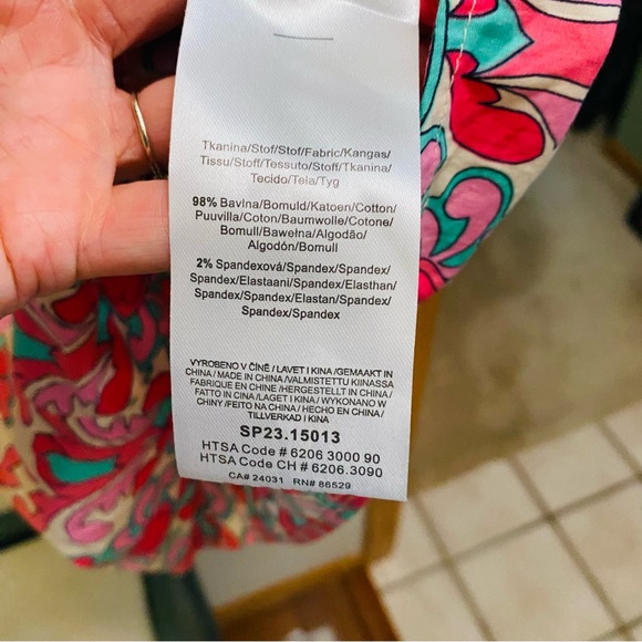 Esqualo Gathered Sleeve Print Blouse Women’s Size 6 Button Front Puff Sleeves - Picture 7 of 8